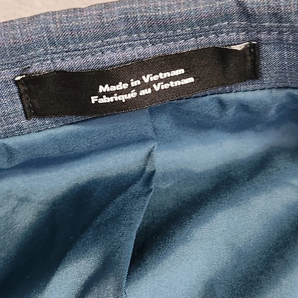 New Nordstrom Trim Fit Blazer Zignone Italian Virgin Wool Blue Glen Plaid 40R